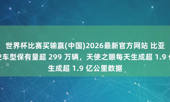世界杯比赛买输赢(中国)2026最新官方网站 比亚迪扶直驾驶车型保有量超 299 万辆，天使之眼每天生成超 1.9 亿公里数据