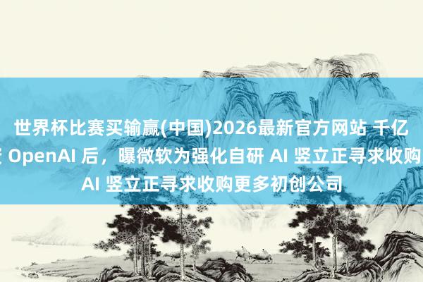 世界杯比赛买输赢(中国)2026最新官方网站 千亿好意思元投资 OpenAI 后,曝微软为强化自研 AI 竖立正寻求收购更多初创公司