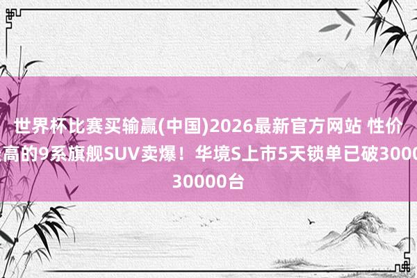 世界杯比赛买输赢(中国)2026最新官方网站 性价比最高的9系旗舰SUV卖爆！华境S上市5天锁单已破30000台