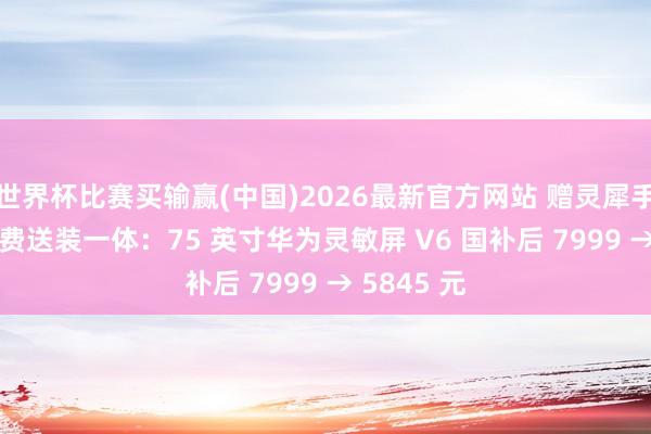 世界杯比赛买输赢(中国)2026最新官方网站 赠灵犀手写笔 + 免费送装一体：75 英寸华为灵敏屏 V6 国补后 7999 → 5845 元