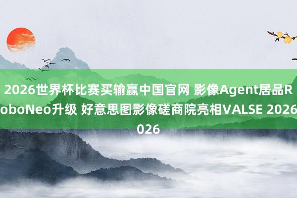 2026世界杯比赛买输赢中国官网 影像Agent居品RoboNeo升级 好意思图影像磋商院亮相VALSE 2026