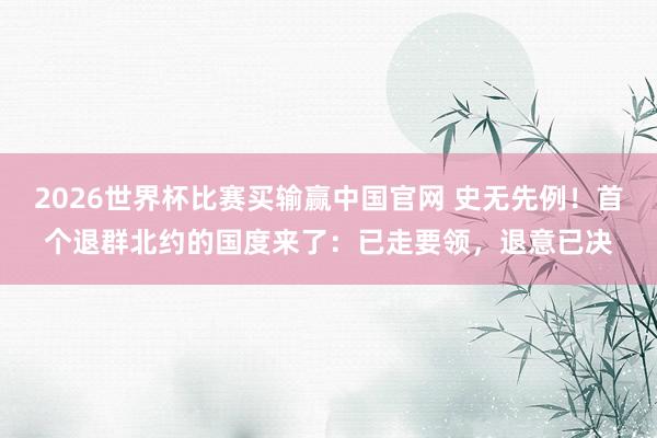 2026世界杯比赛买输赢中国官网 史无先例！首个退群北约的国度来了：已走要领，退意已决