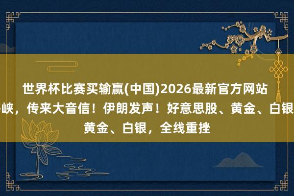 世界杯比赛买输赢(中国)2026最新官方网站 霍尔木兹海峡，传来大音信！伊朗发声！好意思股、黄金、白银，全线重挫
