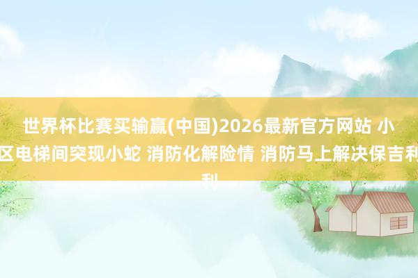 世界杯比赛买输赢(中国)2026最新官方网站 小区电梯间突现小蛇 消防化解险情 消防马上解决保吉利