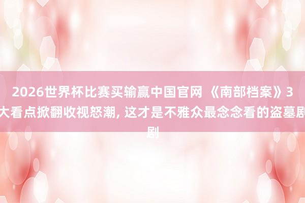 2026世界杯比赛买输赢中国官网 《南部档案》3大看点掀翻收视怒潮, 这才是不雅众最念念看的盗墓剧