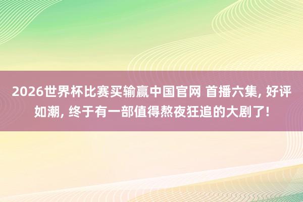 2026世界杯比赛买输赢中国官网 首播六集, 好评如潮, 终于有一部值得熬夜狂追的大剧了!