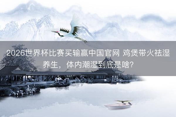 2026世界杯比赛买输赢中国官网 鸡煲带火祛湿养生，体内潮湿到底是啥？